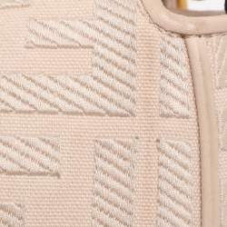 Pre Owned Fendi Beige Zucca Embroidered Canvas and Leather NM Baguette Bag