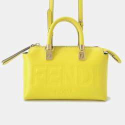 Pre Owned Fendi By The Way Yellow/Brown Leather Size Mini