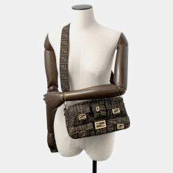 Pre Owned Fendi Zucca Multi-Pocket Baguette Brown/Black Jacquard