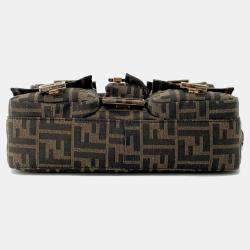 Pre Owned Fendi Zucca Multi-Pocket Baguette Brown/Black Jacquard