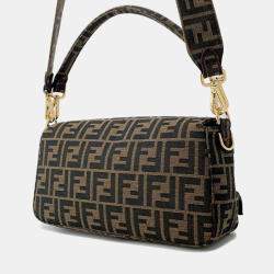 Pre Owned Fendi Zucca Multi-Pocket Baguette Brown/Black Jacquard