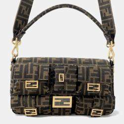 Pre Owned Fendi Zucca Multi-Pocket Baguette Brown/Black Jacquard
