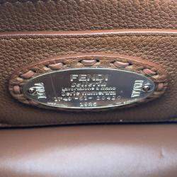 Pre Owned Fendi Peekaboo Selleria I See You Brown Leather Size Petit