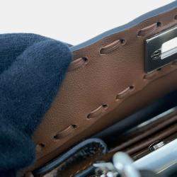 Pre Owned Fendi Peekaboo Selleria I See You Brown Leather Size Petit