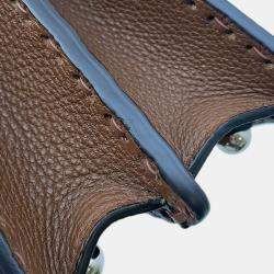 Pre Owned Fendi Peekaboo Selleria I See You Brown Leather Size Petit