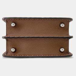 Pre Owned Fendi Peekaboo Selleria I See You Brown Leather Size Petit