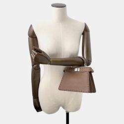 Pre Owned Fendi Peekaboo Selleria I See You Brown Leather Size Petit