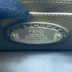 Pre Owned Fendi Peekaboo Selleria I See You Khaki Leather Size Petit
