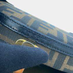 Pre Owned Fendi Zucca 2-Way Bag Khaki Canvas Leather