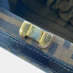 Pre Owned Fendi Zucca 2-Way Bag Khaki Canvas Leather