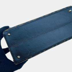 Pre Owned Fendi Zucca 2-Way Bag Khaki Canvas Leather