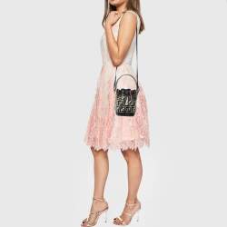 مملوكة مسبقًا Fendi Black Zucca Print PVC and Leather Mini Mon Tresor Bucket Bag