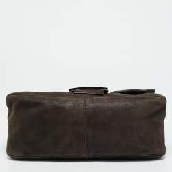 Pre Owned Fendi Mama Forever Large Cacao Iridescent Leather Shoulder Bag