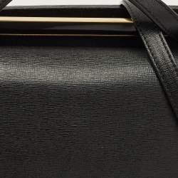 مملوكة مسبقًا حقيبة فندي ديمي جور جلد أسود صغيرة بحزام علوي