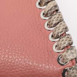 مملوكة مسبقًا Fendi Whipstitch Peekaboo Regular Old Rose Leather Top Handle Bag