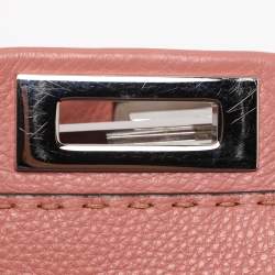 مملوكة مسبقًا Fendi Whipstitch Peekaboo Regular Old Rose Leather Top Handle Bag