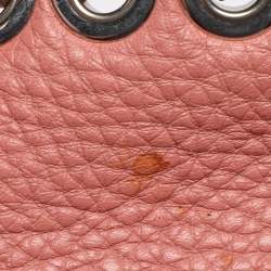 مملوكة مسبقًا Fendi Whipstitch Peekaboo Regular Old Rose Leather Top Handle Bag