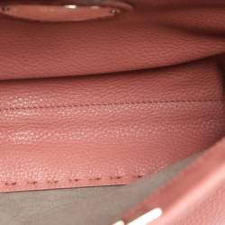 مملوكة مسبقًا Fendi Whipstitch Peekaboo Regular Old Rose Leather Top Handle Bag