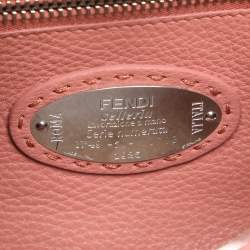 مملوكة مسبقًا Fendi Whipstitch Peekaboo Regular Old Rose Leather Top Handle Bag