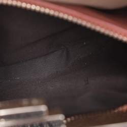 مملوكة مسبقًا Fendi Whipstitch Peekaboo Regular Old Rose Leather Top Handle Bag