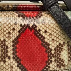 Pre Owned حقيبة يد علوية فنري ديمي جير ميني من جلد الثعبان والجلد متعدد الألوان