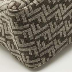 Pre Owned Fendi O'Lock Grey FF Fabric Top Handle Bag