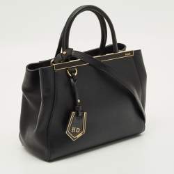 مملوكة مسبقًا Fendi 2Jours Petite Black Leather Tote