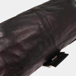 Pre Owned حقيبة فاندي باغيت ماما جلد حمل أسود