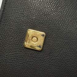 مملوكة مسبقًا محفظة بسلسلة فندي F هو فندي جلد بني/أسود وسط