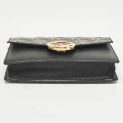 مملوكة مسبقًا محفظة بسلسلة فندي F هو فندي جلد بني/أسود وسط