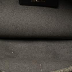 Pre Owned Fendi Swing O'Lock Grey/Black Zucca Velvet and Leather Hobo