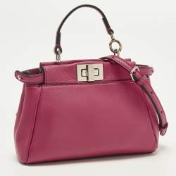 Pre Owned حقيبة فندي كروس بودي مايكرو بيكابو جلد فوشتشا