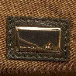 Pre Owned حقيبة فيندي ساتشيل جلد أخضر زيتوني بسحاب