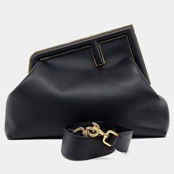 مملوكة مسبقًا Fendi Black Leather First Bag Medium