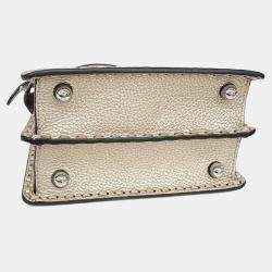 مملوكة مسبقًا Fendi Cream Leather Selleria Peekaboo I SEE U Petite