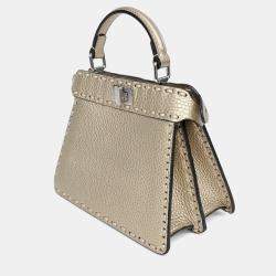 مملوكة مسبقًا Fendi Cream Leather Selleria Peekaboo I SEE U Petite