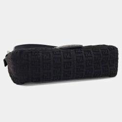 Pre Owned Fendi Black Fabric Zucca Mini Mamma Bag