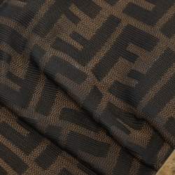 مملوكة مسبقًا حقيبة كتف فنـدي مـيا قـماش توبـاكـو زوكـا وجلد لامع