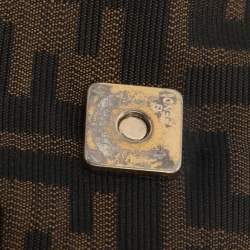 مملوكة مسبقًا حقيبة كتف فنـدي مـيا قـماش توبـاكـو زوكـا وجلد لامع