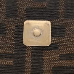 مملوكة مسبقًا حقيبة كتف فنـدي مـيا قـماش توبـاكـو زوكـا وجلد لامع