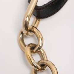 مملوكة مسبقًا حقيبة كتف فنـدي مـيا قـماش توبـاكـو زوكـا وجلد لامع