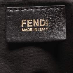 مملوكة مسبقًا حقيبة كتف فنـدي مـيا قـماش توبـاكـو زوكـا وجلد لامع