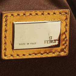 Pre Owned Fendi Pink/Gold Zucchino Lurex Fabric Accessory Pochette