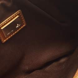 Pre Owned Fendi Pink/Gold Zucchino Lurex Fabric Accessory Pochette