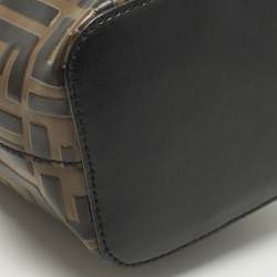 مملوكة مسبقًا حقيبة باكت فنْدي جلد زوكا بُني/أسود صغيرة ميني مون تريزور بحبل شد