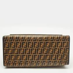 مملوكة مسبقًا Fendi Runaway Large Black/Brown Zucca Leather and Raffia Shopper Tote