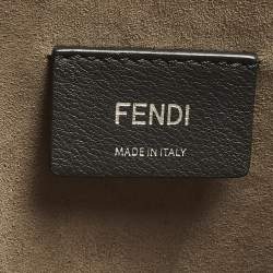 مملوكة مسبقًا Fendi Runaway Large Black/Brown Zucca Leather and Raffia Shopper Tote