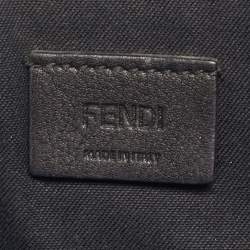 Pre Owned Fendi Rainbow Studded Black Leather Crossbody Bag