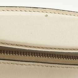 مملوكة مسبقًا حقيبة فندي دوتكوم كبيرة بيضاء/سوداء جلد بخياطة يد