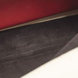 مملوكة مسبقًا حقيبة فندي دوتكوم كبيرة بيضاء/سوداء جلد بخياطة يد